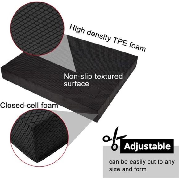 Balance Pad, Non-Slip Foam Mat & Ankles Knee Pad Cushion, 15.7 x 13 x 2 Inch - Picture 4 of 7